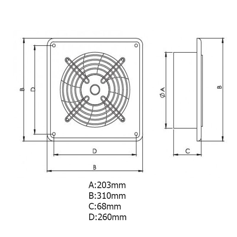 AirRoxy Arok βιομηχανικός εξαεριστήρας Φ200mm (01-111) - Image 2