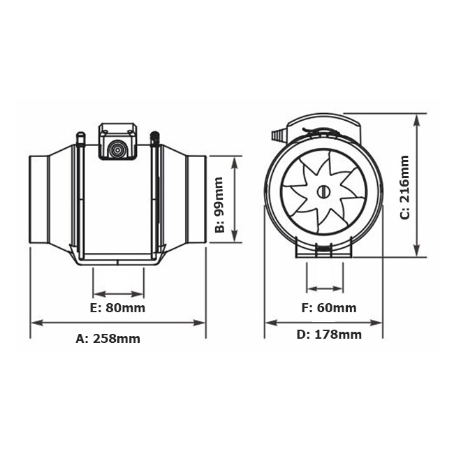 Airroxy Aril εξαεριστήρας αεραγωγών Φ100 (01-152) - Image 6