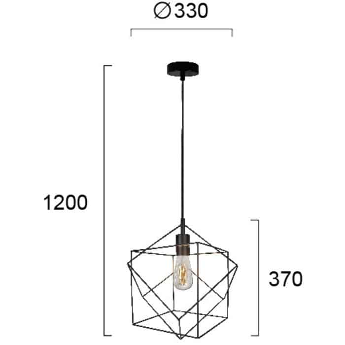 Φωτιστικό Monoφωτο Μαύρο Cube (Viokef 4193400) - Image 2