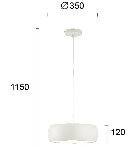 Φωτιστικό κρεμαστό Sali 1Φ Led 24W Λευκό (4227600) - Image 2