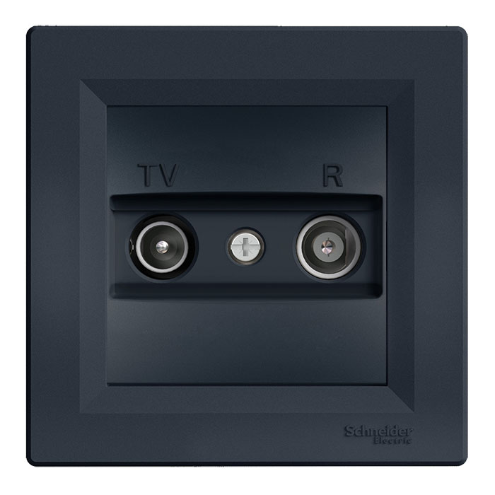 Asfora πρίζα TV-FM τερματική 1dB ανθρακί (EPH3300171) - Image 2