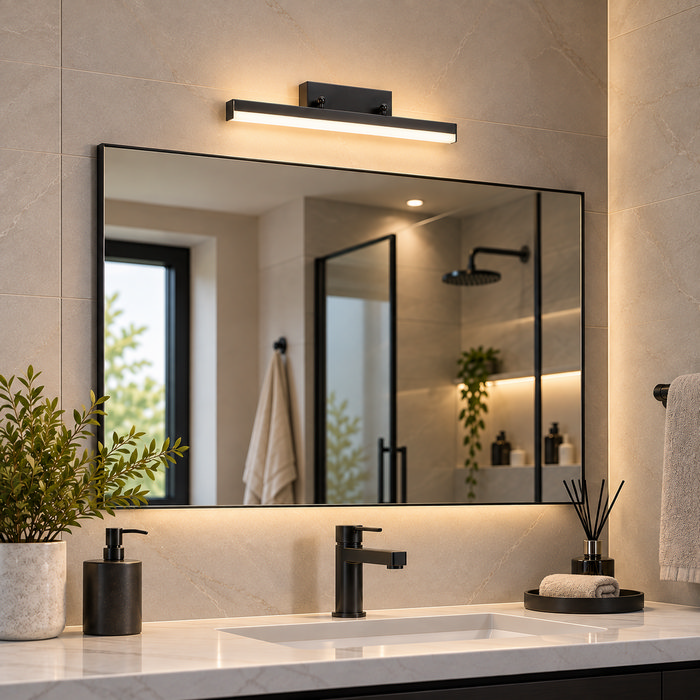 Evan φωτιστικό καθρέπτη μπάνιου LED 12W 4000K IP44 49cm μαύρο (2166) - Image 4