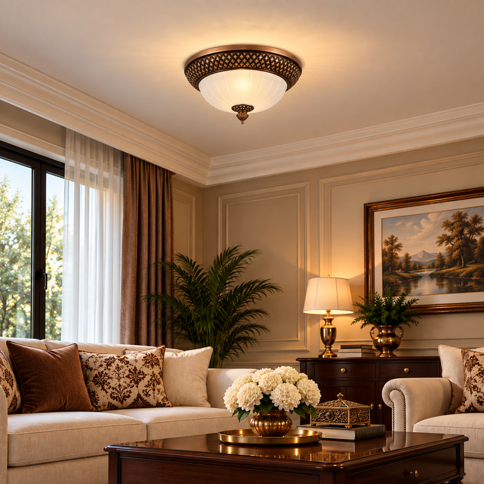 Petra φωτιστικό οροφής 2Φ 38cm μπρονζέ (955PETRA3M/BR) - Image 3