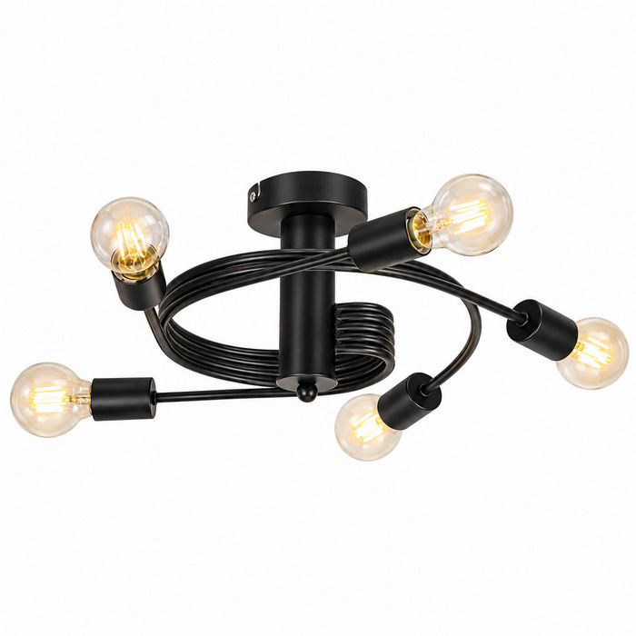 Twist φωτιστικό οροφής 5φωτο μαύρο (955TWIST5/BL) - Image 2