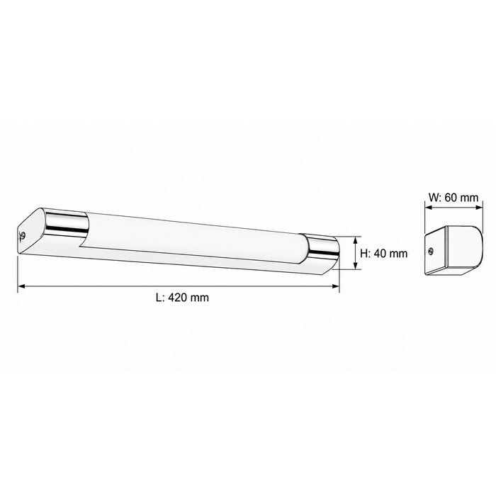 Poseidon φωτιστικό για καθρέπτη μπάνιου 12W 4000K IP44 42cm (955POSEIDON12) - Image 4