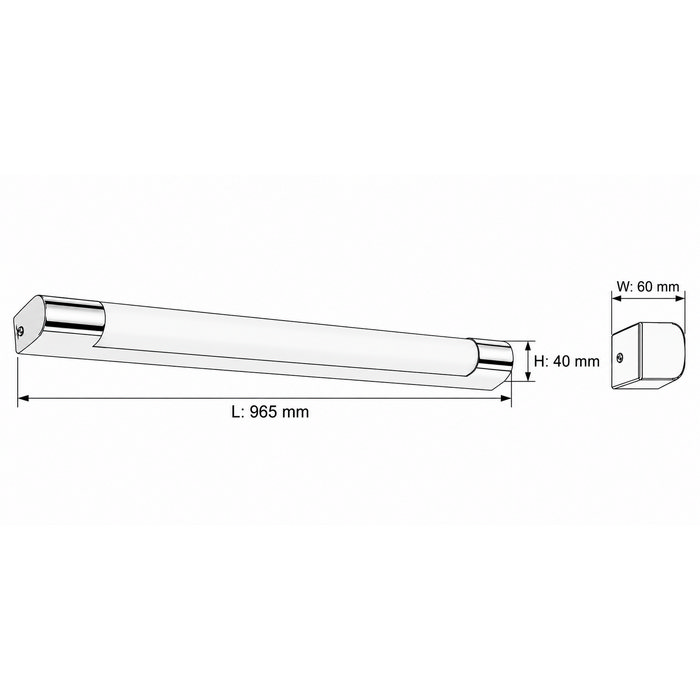 Poseidon φωτιστικό για καθρέπτη μπάνιου 24W 4000K IP44 96cm (955POSEIDON24) - Image 4