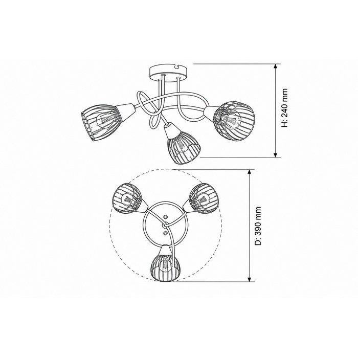 Ambix φωτιστικό οροφής 3φωτο (955AMBIX3R) - Image 2