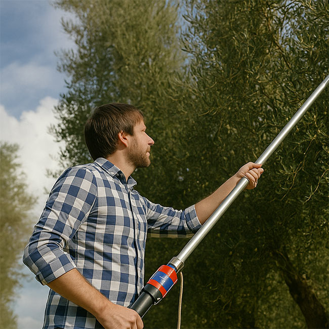Συλλογή ελιάς με ελαιοραβδυστικό