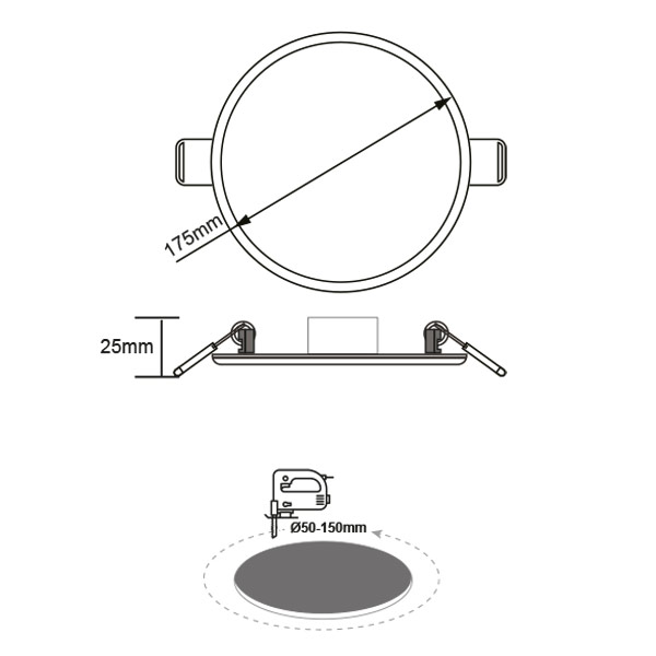 Flexi φωτιστικό Led Panel στρόγγυλο χωνευτό 15W 4000Κ (FLEXI1540RW) - Image 2