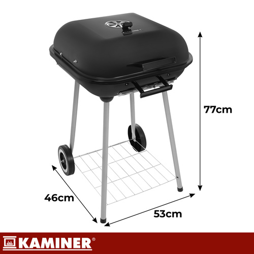 Ψησταριά κάρβουνου κήπου με καπάκι 53x77x46cm Kaminer (27321) - Image 3