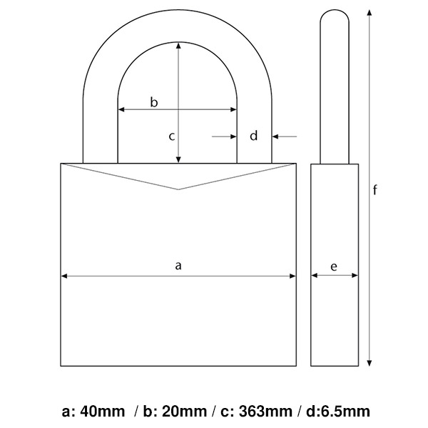 Abus Titalium 54TI/40 αλουμινένιο λουκέτο μακρύλαιμο 40x63mm