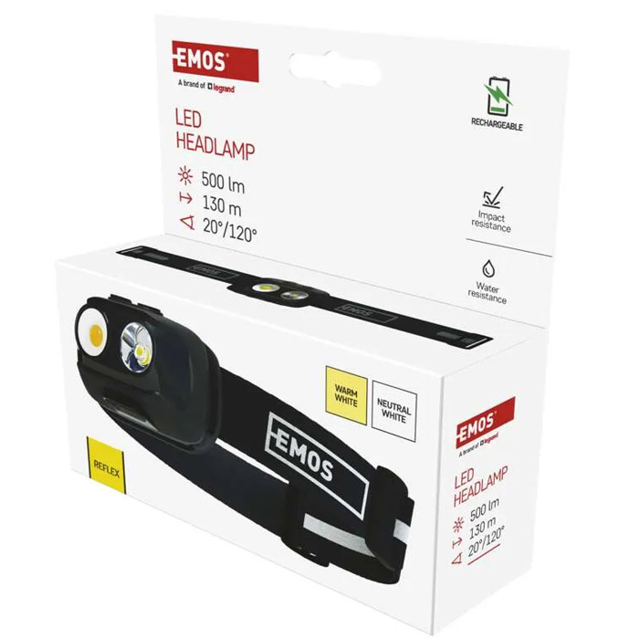 Επαναφορτιζόμενος φακός κεφαλής COB LED EMOS P3542 - Image 4