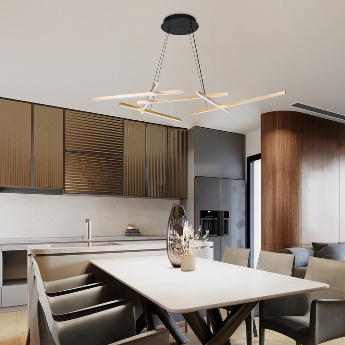 Severine κρεμαστό φωτιστικό LED 40W CCT Μαύρο & Χρυσό με τηλεχειριστήριο (72369) - Image 9