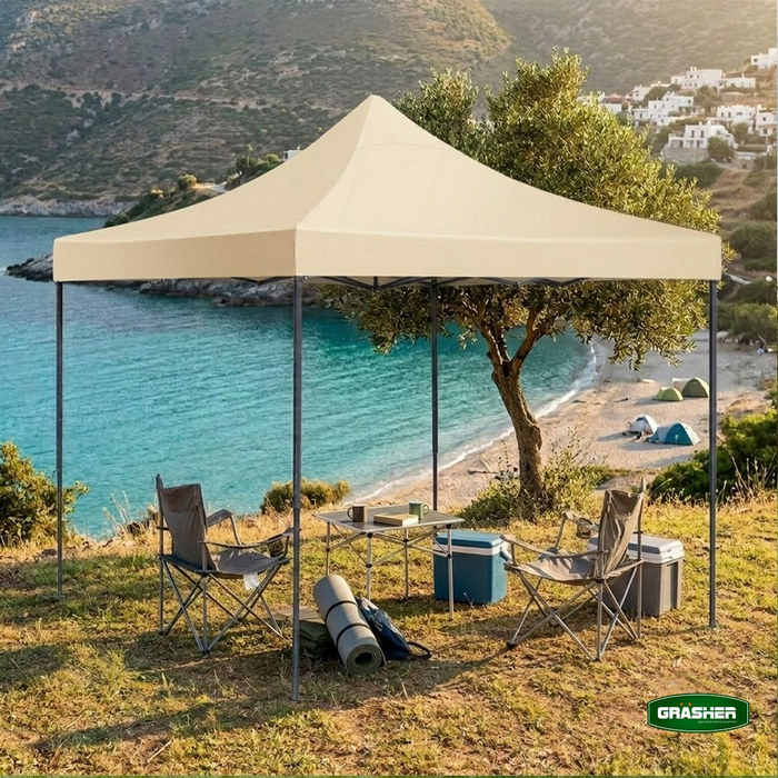 Πτυσσόμενο κιόσκι κήπου 3x3m μπεζ 420D TGL3437 - Image 13