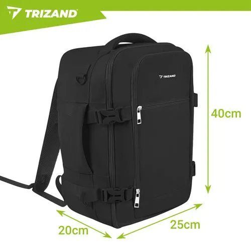 Trizand σακίδιο ταξιδιού 20L μαύρο 40x25x20cm (27657) - Image 3