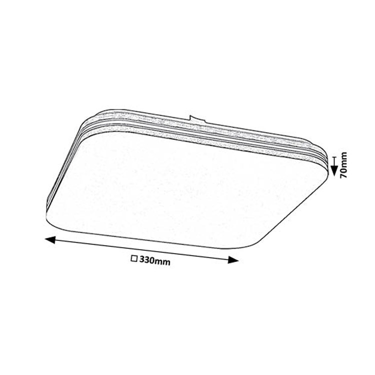 Oscar πλαφονιέρα οροφής Led 18W 4000K 33cm με εφέ ξύλου τετράγωνη (71174) - Image 2