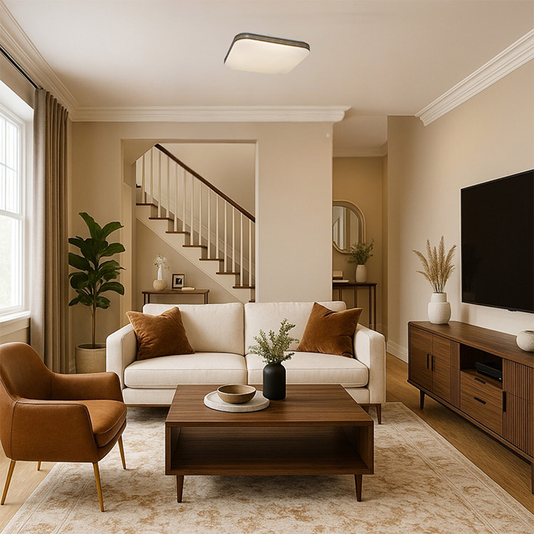 Oscar πλαφονιέρα οροφής Led 18W 4000K 33cm με εφέ ξύλου τετράγωνη (71174) - Image 4