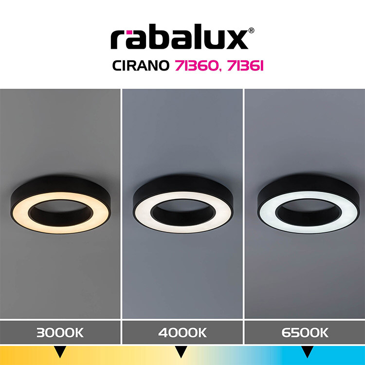 Cirano πλαφονιέρα οροφής Led 24W 3CCT 40cm μαύρη (71360) - Image 7