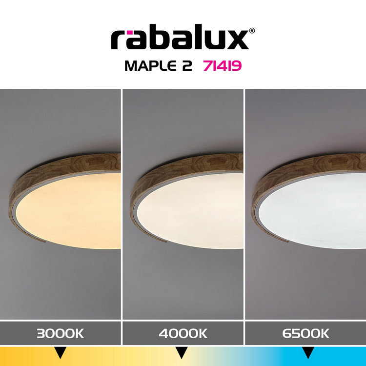 Maple2 φωτιστικό οροφής LED 40W CCT 3900lm λευκό-ξύλο 61cm (71419) - Image 8