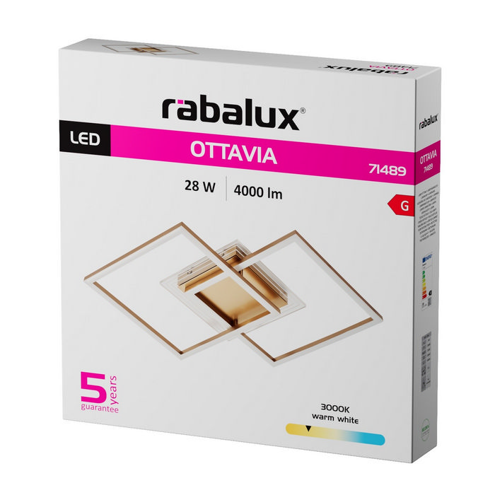 Ottavia φωτιστικό οροφής LED 28W χρυσό (71489) - Image 7