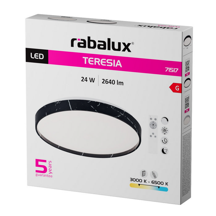 Teresia φωτιστικό οροφής LED 24W CCT dimmable μαύρο (71517) - Image 9