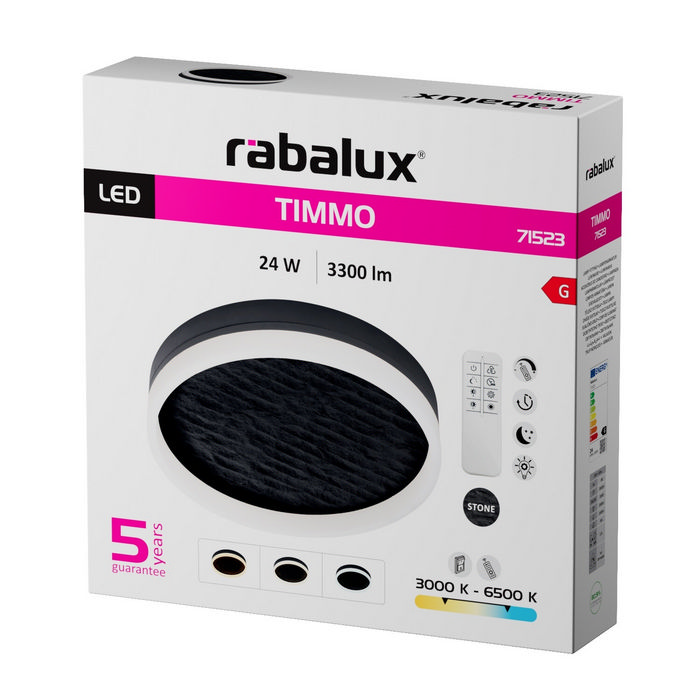Timmo φωτιστικό οροφής LED 24W CCT dimmable μαύρο (71523) - Image 9