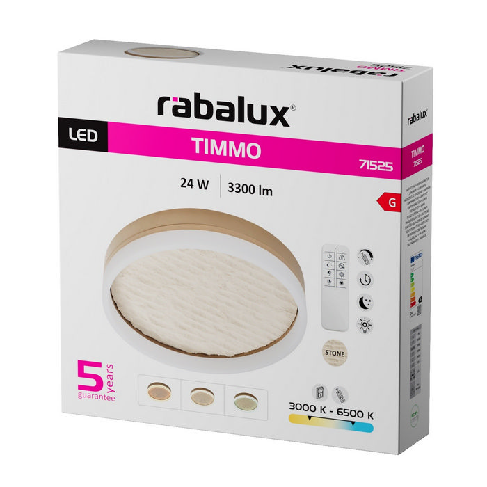 Timmo φωτιστικό οροφής LED 24W CCT dimmable μπεζ (71525) - Image 11