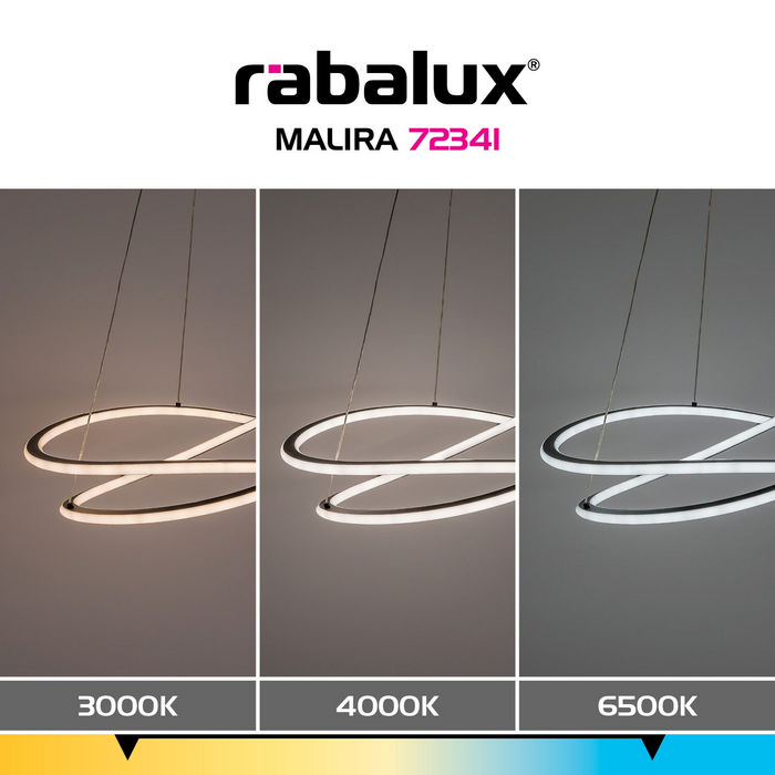 Malira κρεμαστό φωτιστικό οροφής LED 75W CCT dimmable μαύρο (72341) - Image 8