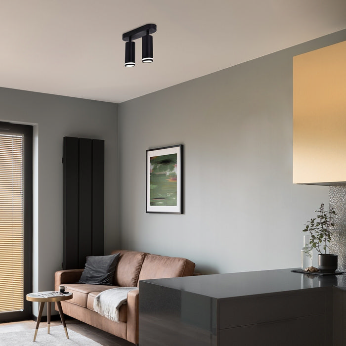 Senobia διπλό ρυθμιζόμενο σποτ οροφής GU10 μαύρο 22cm (73034) - Image 7