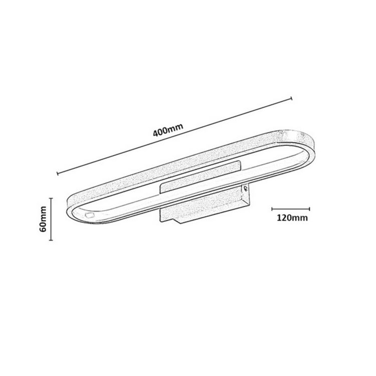 Odran φωτιστικό καθρέπτη μπάνιου LED 15W 4000K IP44 40cm ανθρακί (75114) - Image 7