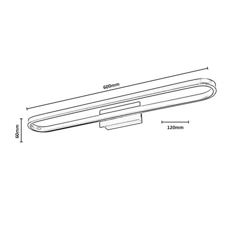 Odran φωτιστικό καθρέπτη μπάνιου LED 18W 4000K IP44 60cm ανθρακί (75115) - Image 7